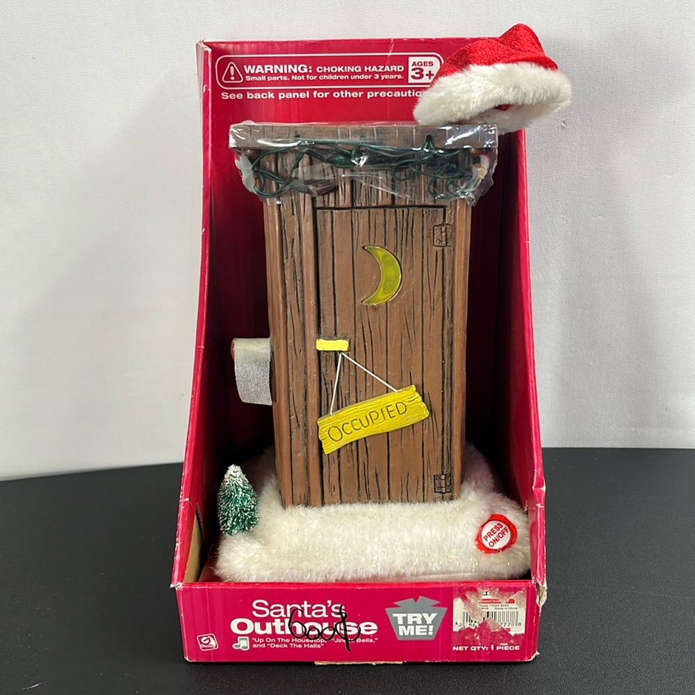 Vintage Gemmy Musical Santa’s Outhouse Christmas decor gag gift